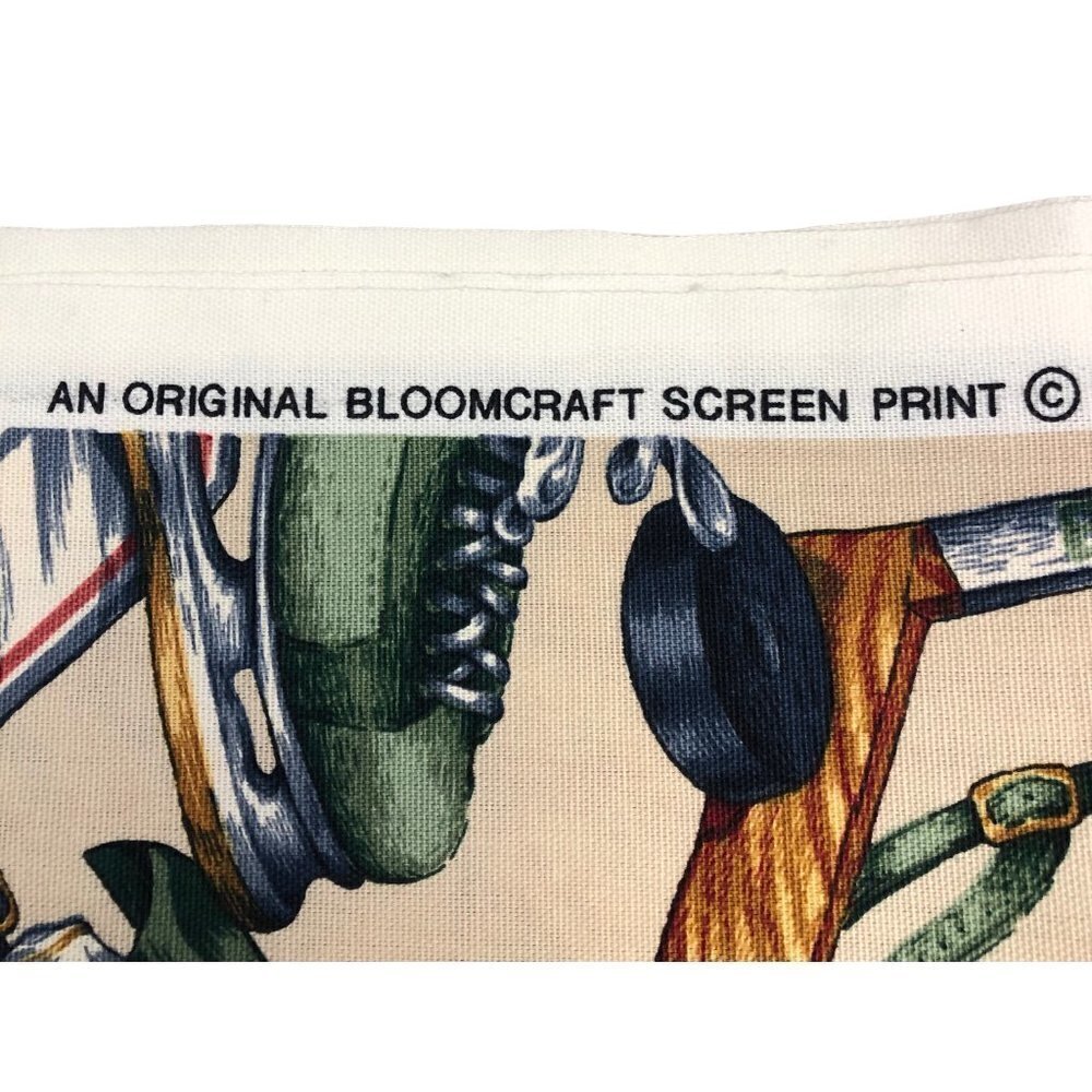 Bloomcraft Screen Print Drapery Pillow Fabric Piece 52"x52" Soccer Baseball Golf - Picture 3 of 4